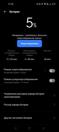 Parametry baterie v Realme GT 5G