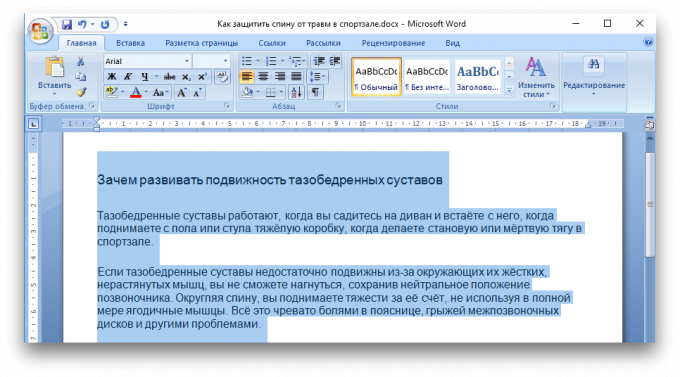 Microsoft Word klávesové zkratky