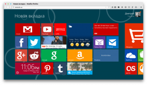 Home Windows 8 styl pro libovolný webový prohlížeč