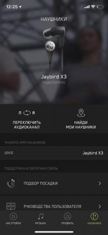 Jaybird X3: mobilní aplikace