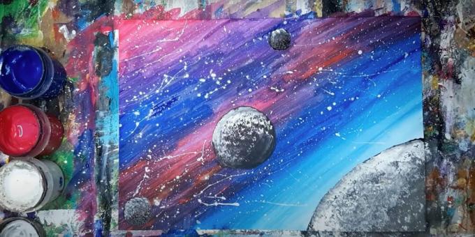 Jak malovat prostor kvašem: přidejte další dvě planety
