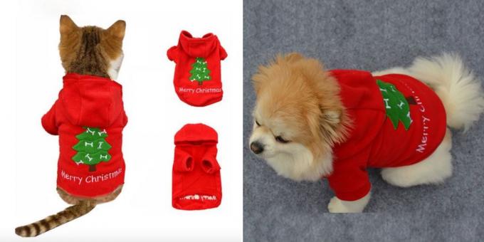 Vánoční kostýmy pro psy a kočky: červená bunda 