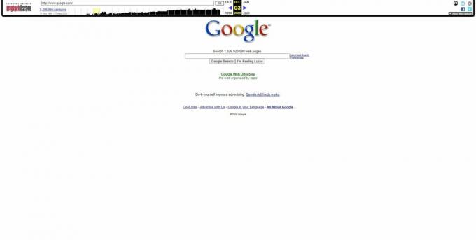 Webový archiv: kopie webu Google