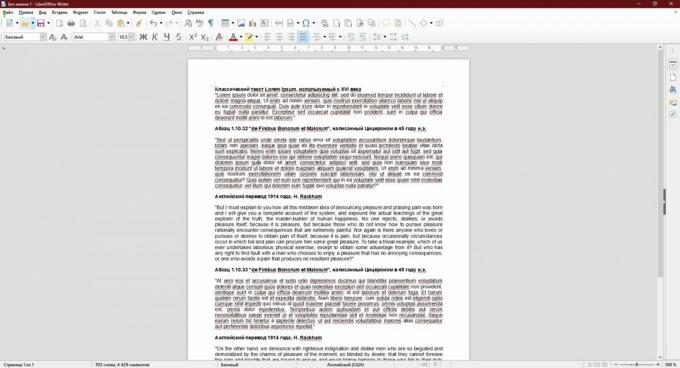 Spočítat počet znaků v textu: LibreOffice Writer