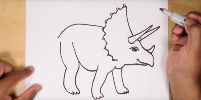 Jak nakreslit dinosaura: líčí záda, břicho a nohu