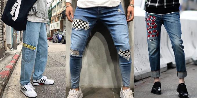 Pánské džíny v roce 2019 s barevnými akcenty