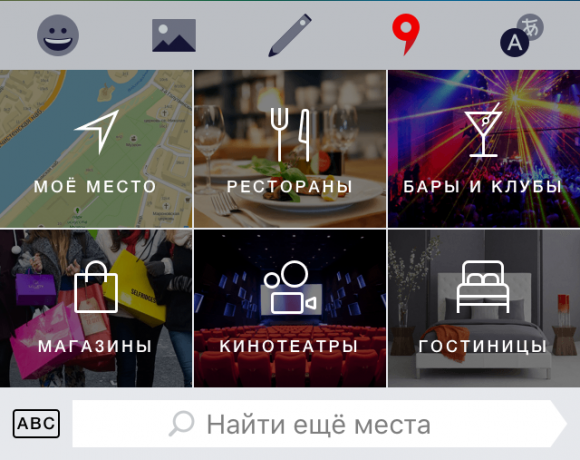 „Yandex. Klávesnice „: Mapa panel