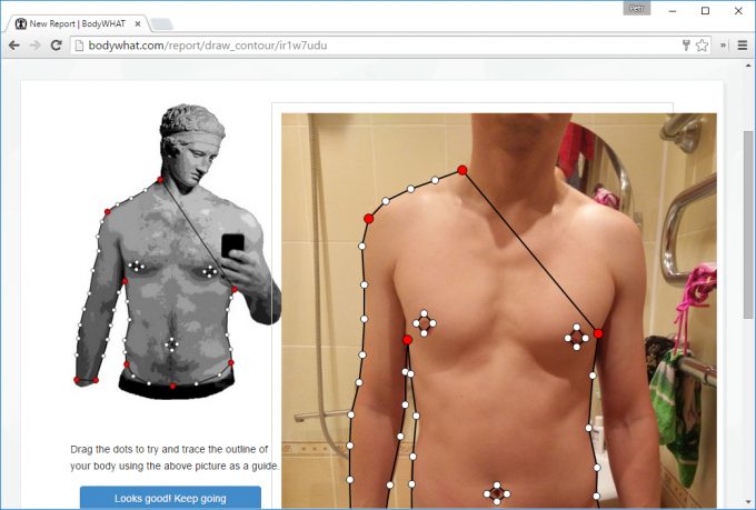 Analýza těla na fotografiích na BodyWHAT