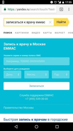 „Yandex“: on-line vstup k lékaři