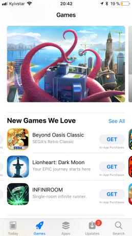App Store v iOS 11: horizontální rolování