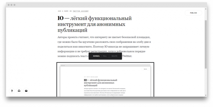 IO - lehký funkční nástroj pro anonymní publikace