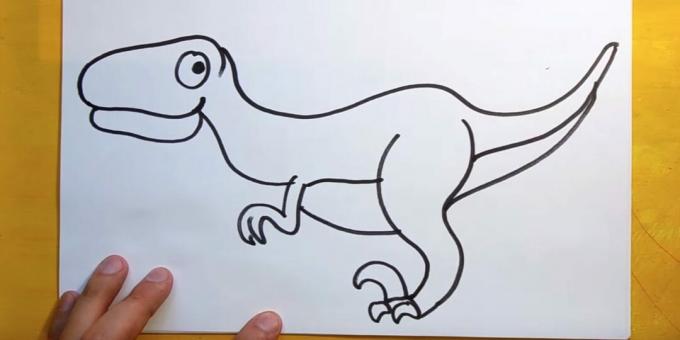 Nakreslete přední tlapku a břicho dinosaura.