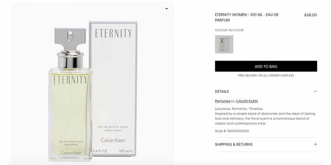 Mainbox: parfémy Calvin Klein Eternity