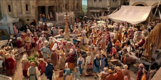 Belle a vesničané ve filmu 2017