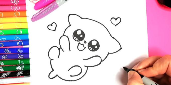 Jak nakreslit anime kočka: Kolem srdce tisku