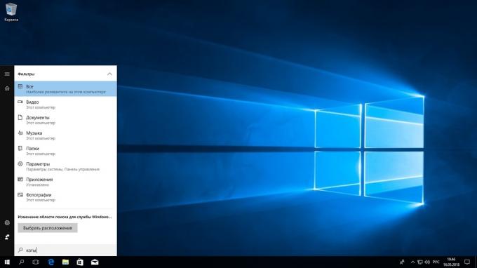 Vyhledávání v systému Windows 10. Filtrování výsledků vyhledávání