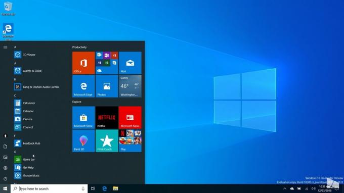 Jarní aktualizovat na verzi Windows 10: bzmeneniya v nabídce „Start“