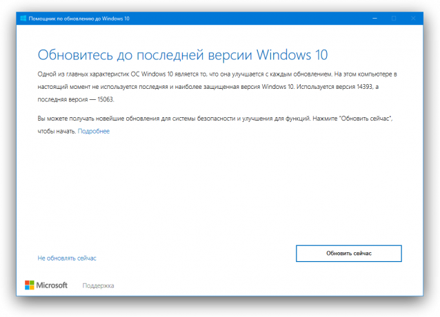 obrazovka Windows 10 Tvůrci Aktualizace