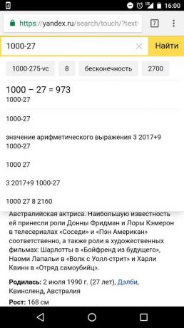 „Yandex“: výpočty do vyhledávacího řádku