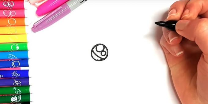 Jak nakreslit anime kočka: Nahoře, nakreslete dva různé kruhy