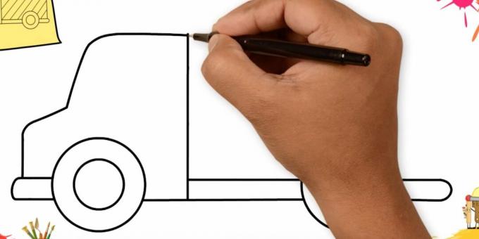 Jak nakreslit nákladní auto: nakreslete přední část vozu