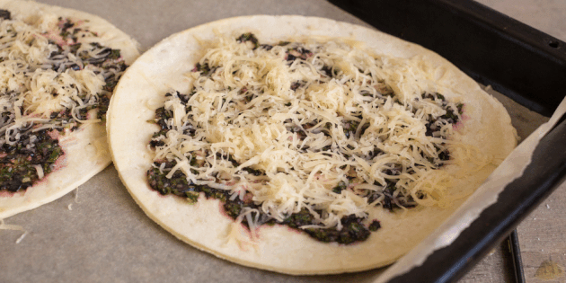 tortilla pizza: vaření