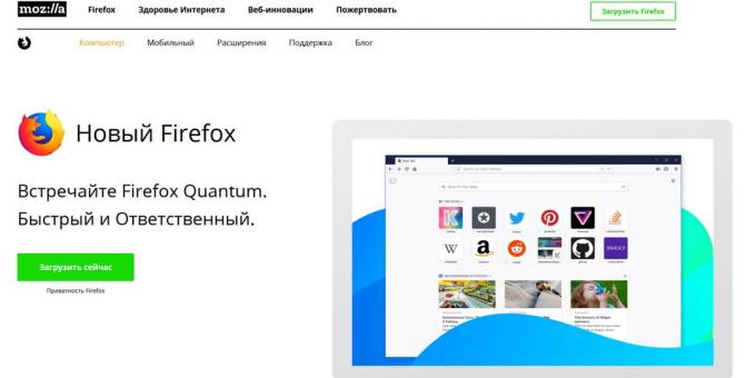 Verze Firefoxu: Firefox Quantum