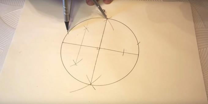 Jak nakreslit pěticípou hvězdu: označte body nahoře