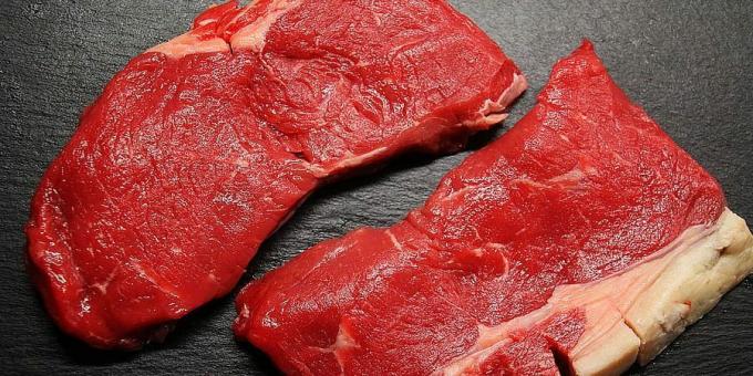 Jaké potraviny mají vysoký obsah železa: červené maso