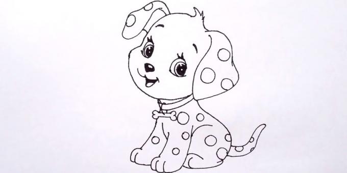 Jak nakreslit sedící pes v kreslený styl