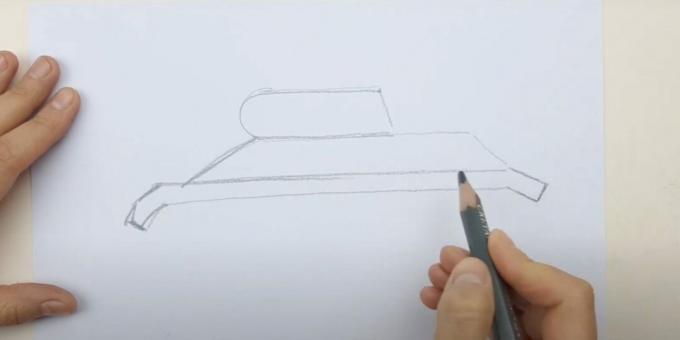 Jak nakreslit nádrž: obrys horní části 