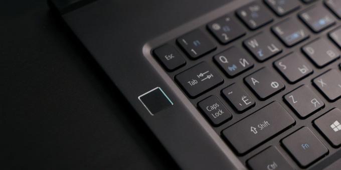 Acer Swift 7: snímač otisků prstů