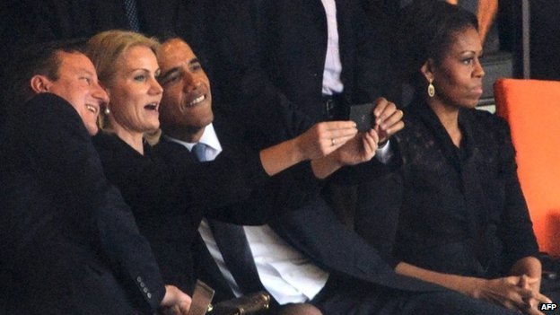 Selfie Obama, Helle Thorning-Schmidt a David Cameron