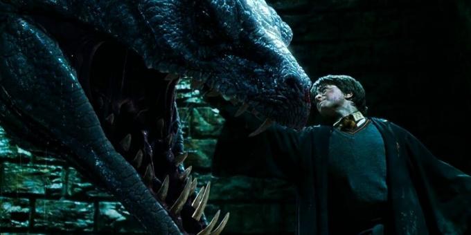 Záběr z filmu o hadovi „Harry Potter a Tajemná komnata“