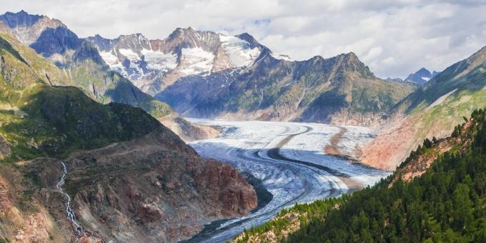 Kam v Evropě: Aletsch Glacier, Švýcarsko