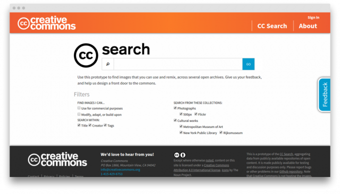 Creative Commons vyhledávání