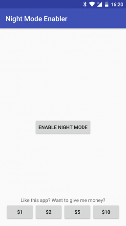 Noční režim na hlavní obrazovce Android Night Mode Enabler