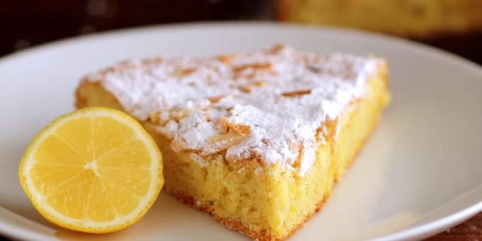 Lemon-mandlový koláč bez mouky
