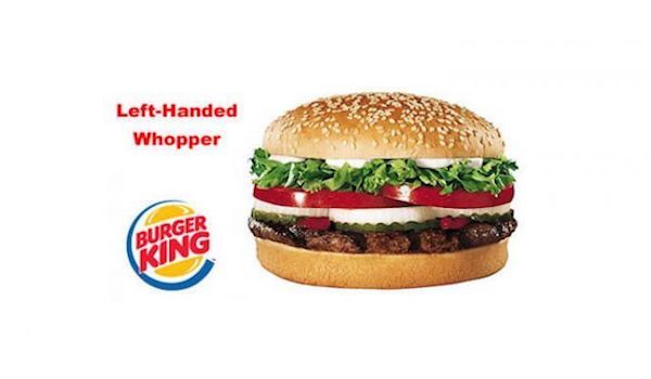 Praktické vtipy dne 1. dubna: hamburger pro leváky
