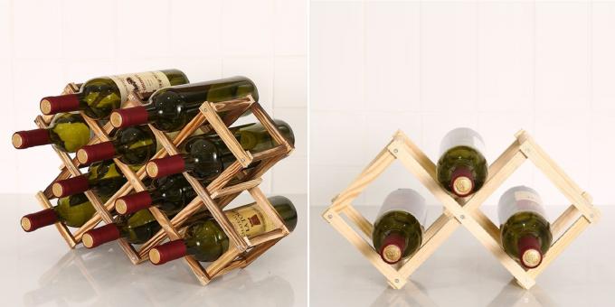 Dřevěné bytové doplňky: držák na láhev vína 