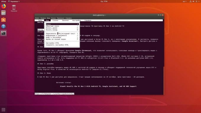 Linux terminál vám umožní surfovat na internetu