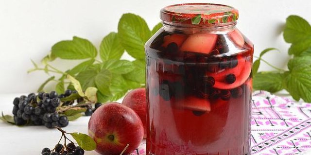 Chokeberry recepty: Kompot z chokeberry a jablka na zimu