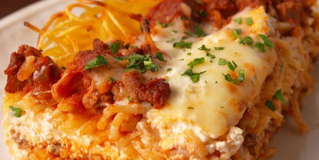 Nejlepší hovězí maso jídla: lasagne špagety s hovězím