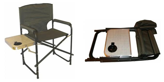 Skládací židle - křeslo se stolem