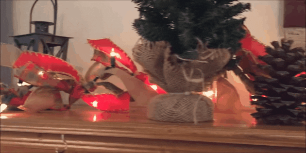 Vánoční věnec z pytloviny