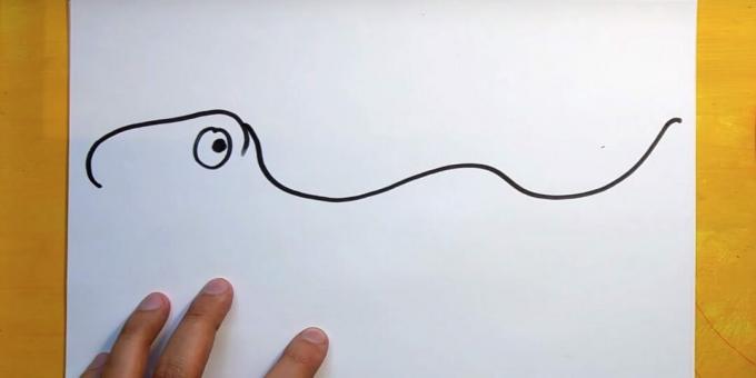 Jak nakreslit dinosaura: nakreslete vlnovku