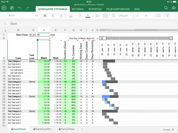 Excel Ganttův diagram šablony