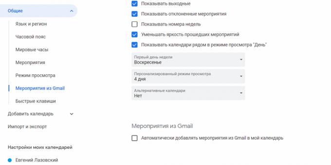 Jak automaticky vypnout přidávání událostí z Gmailu «Kalendáře Google»