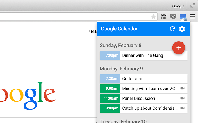 Prodloužení Kalendáře Google (od společnosti Google)