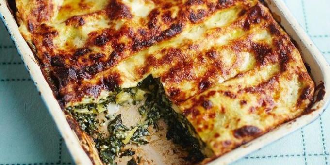Recepty: lasagne se špenátem od Jamie Oliver